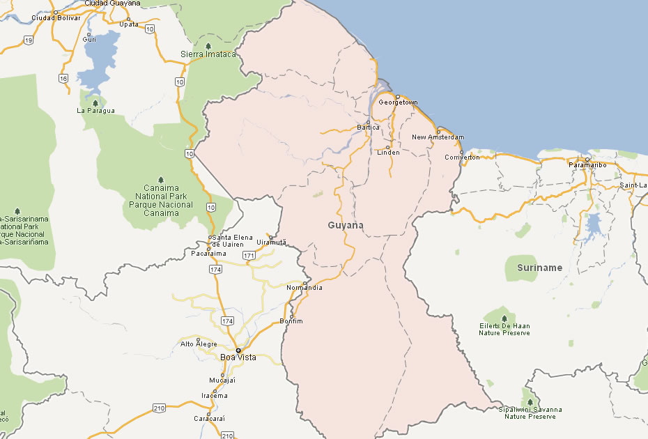 carte du guyana